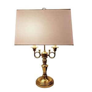 Bouillotte Table Desk Lamp Brass Vintage, Shade Not Included